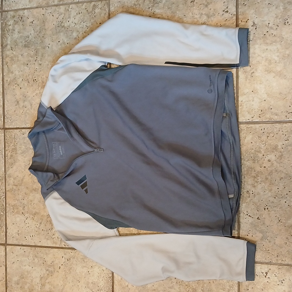 Adidas Condivo 21 Youth Sz L 13-14 Training Blue Gray 1/4 Zip Top Pullover Shirt - Picture 3 of 7
